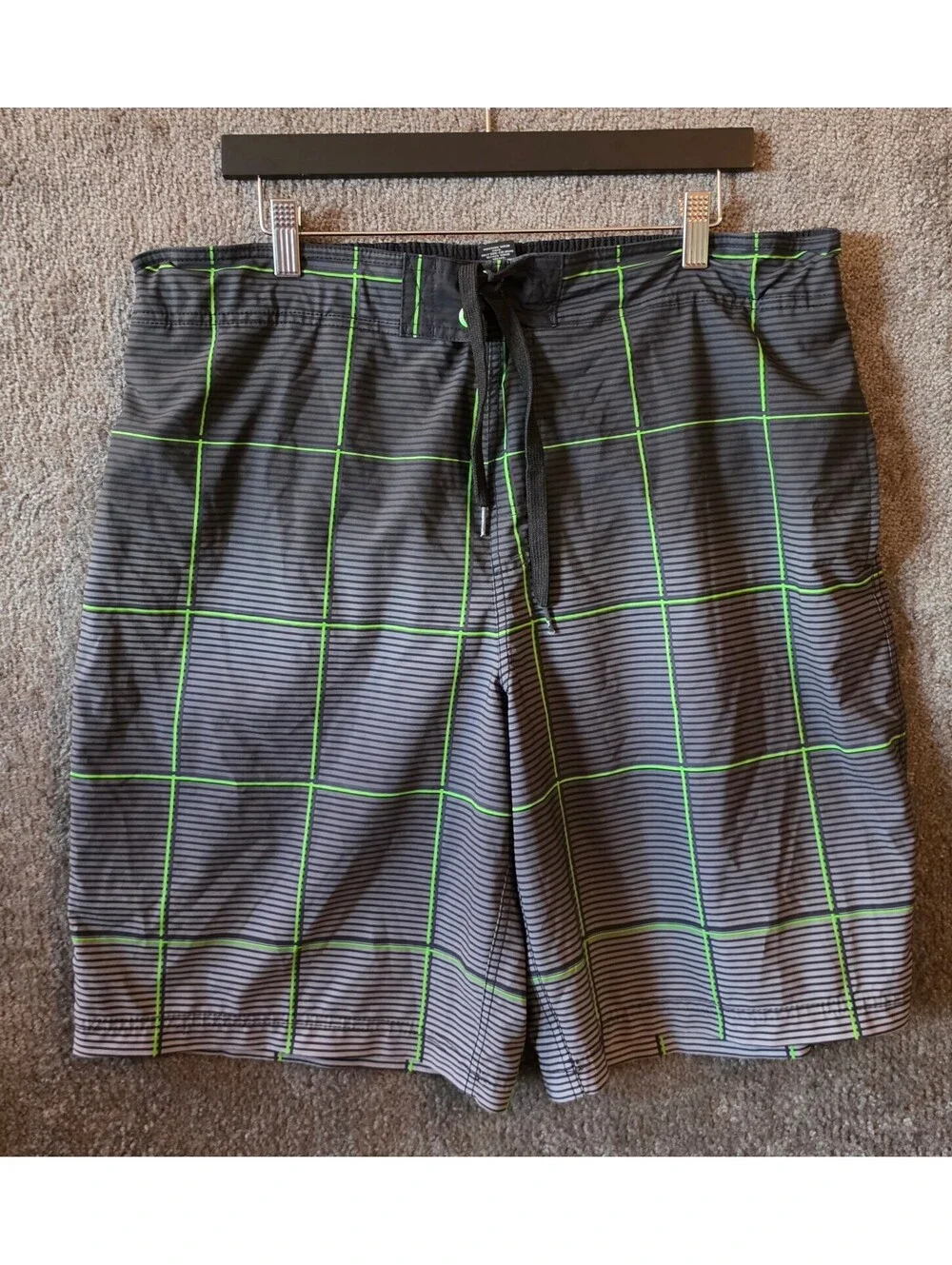 Athletic Works Shorts Men Sz. Lg Black Swimwear Trunks Summer Vacation Casual